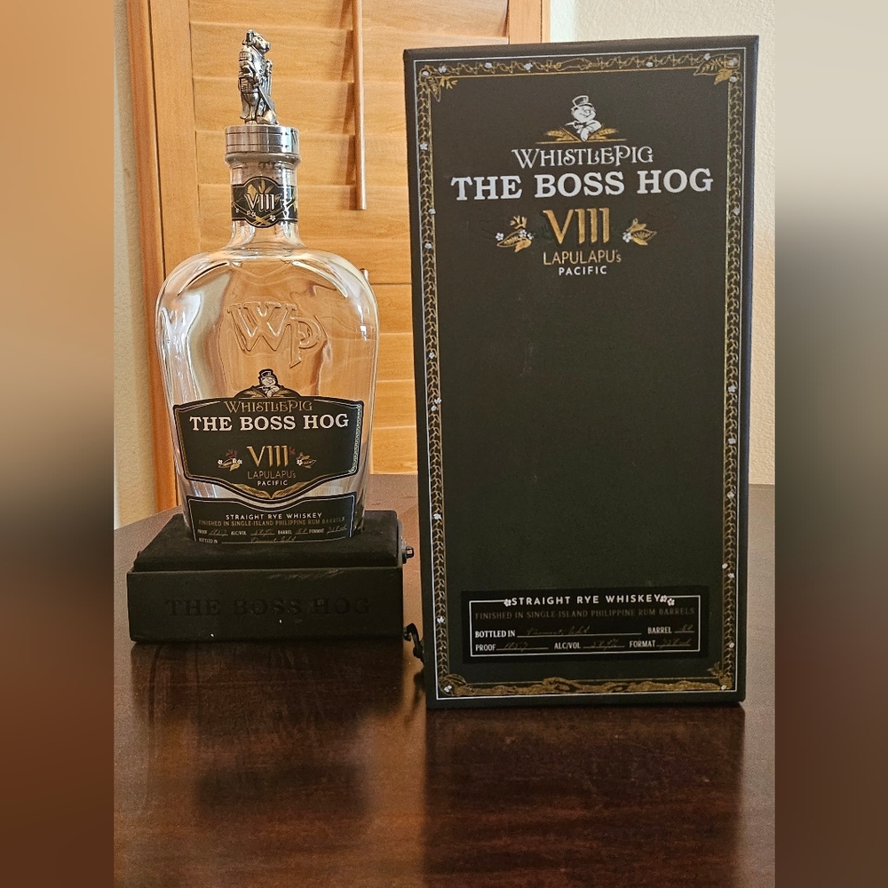 Whistle Pig The Boss Hog VIII LAPULAPU's PACIFIC Empty Bottle and Box